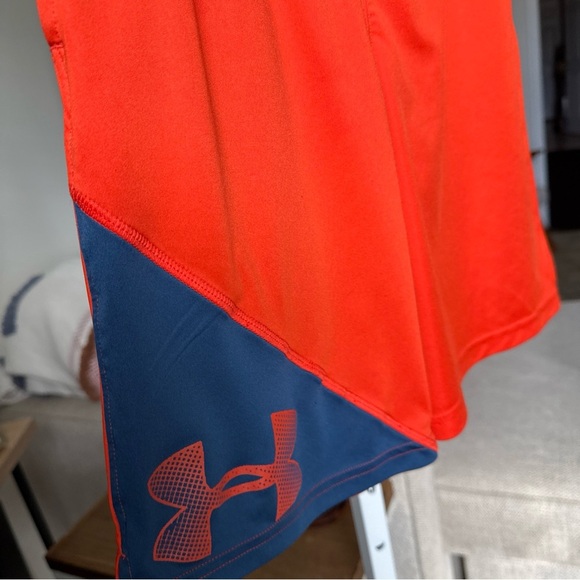 Under Armour Boy’s Orange/blue Drawstring W/pockets Active Loose Shorts Youth M - Picture 4 of 8
